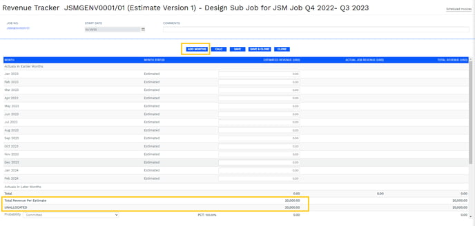 Revenue Tracker Page