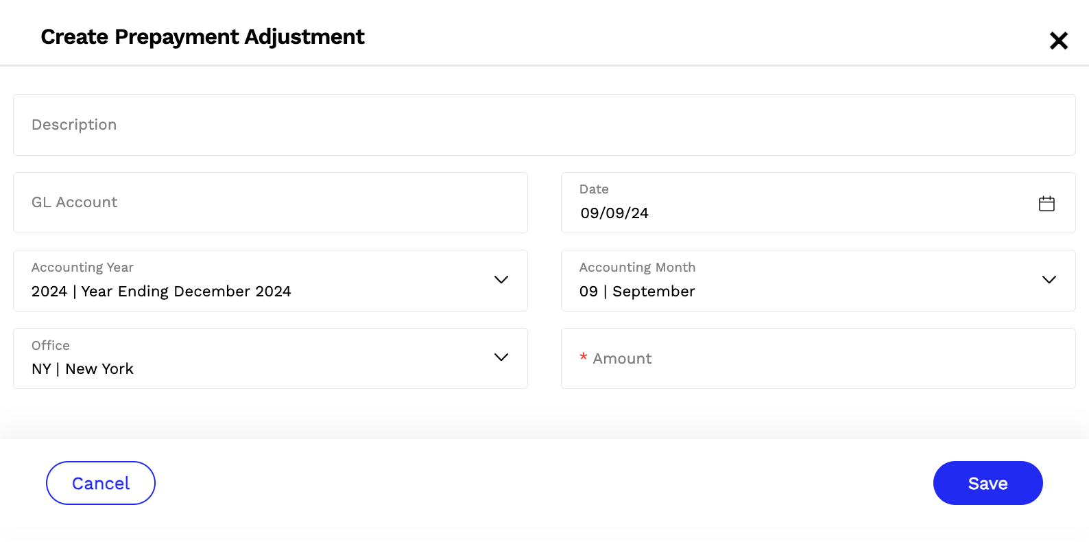 Prepayments Search and Adjustment