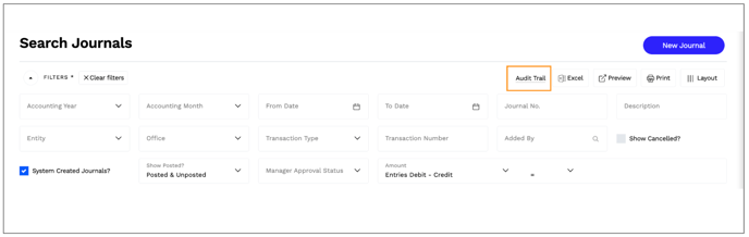 Search Journals_Audit Trail