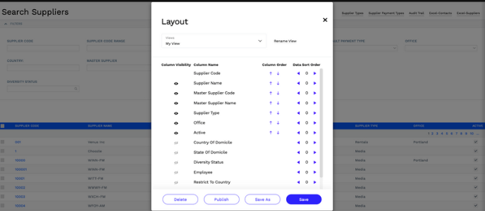 Supplier Layout