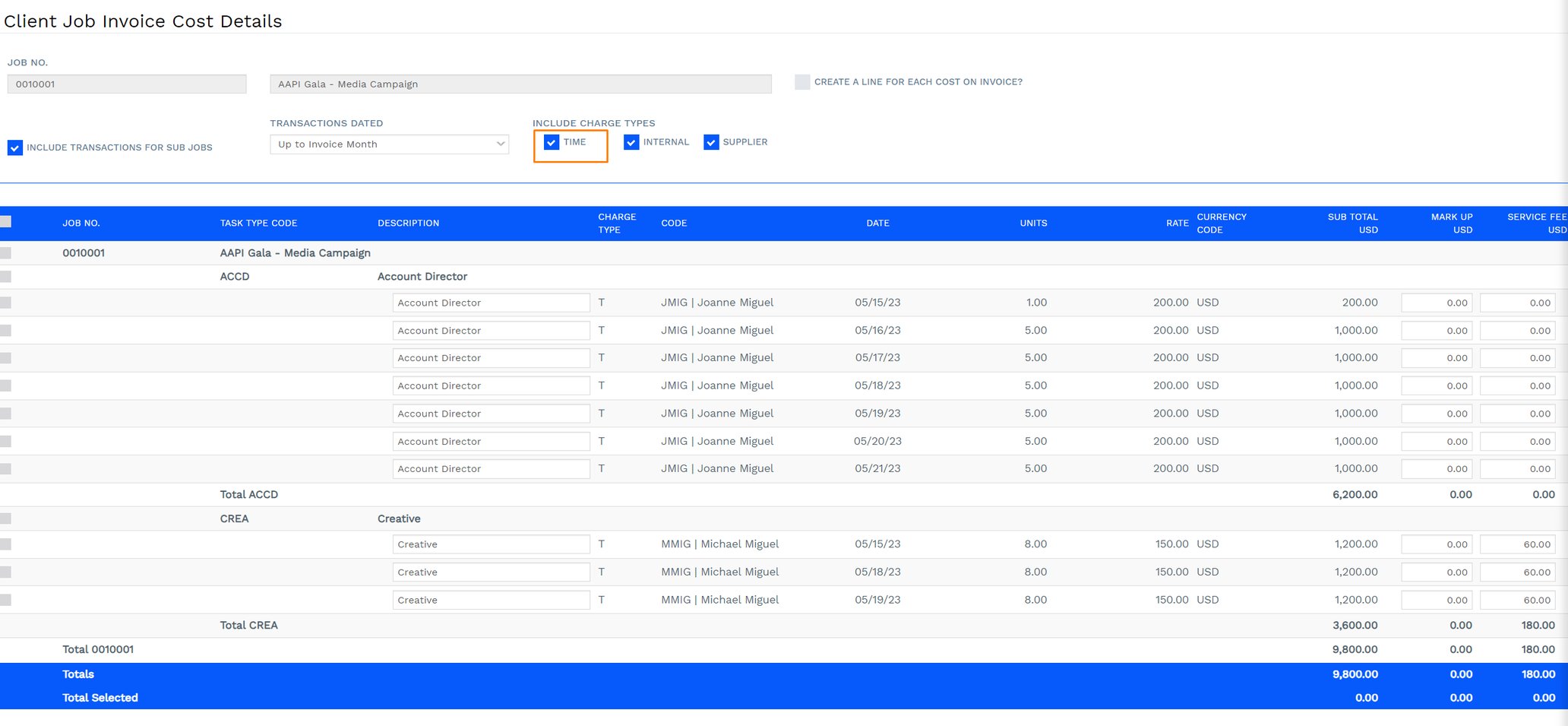How to create multiple client job invoices