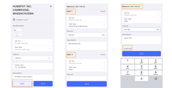 split credit card bill